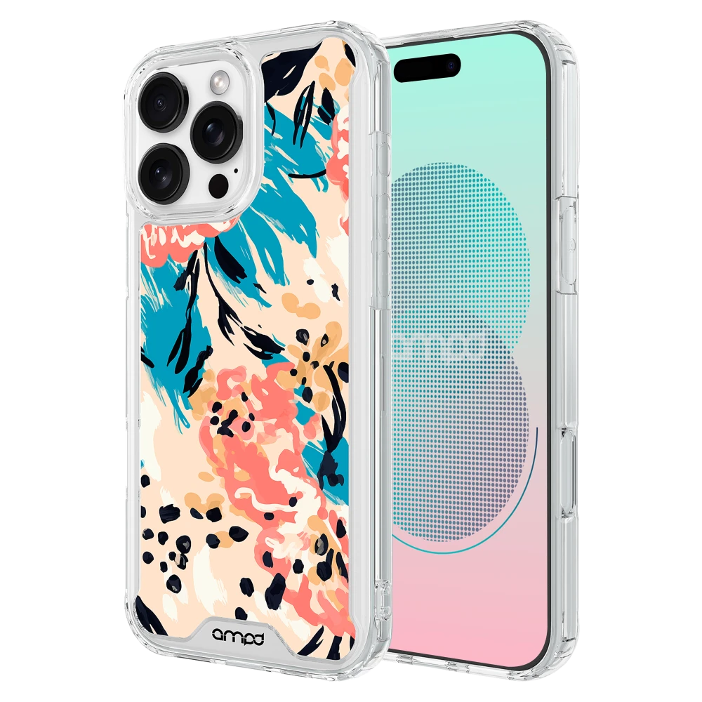 AMPD - TPU / Acrylic HD Print MagSafe Case for Apple iPhone 16 Pro Max - Blue Blossom