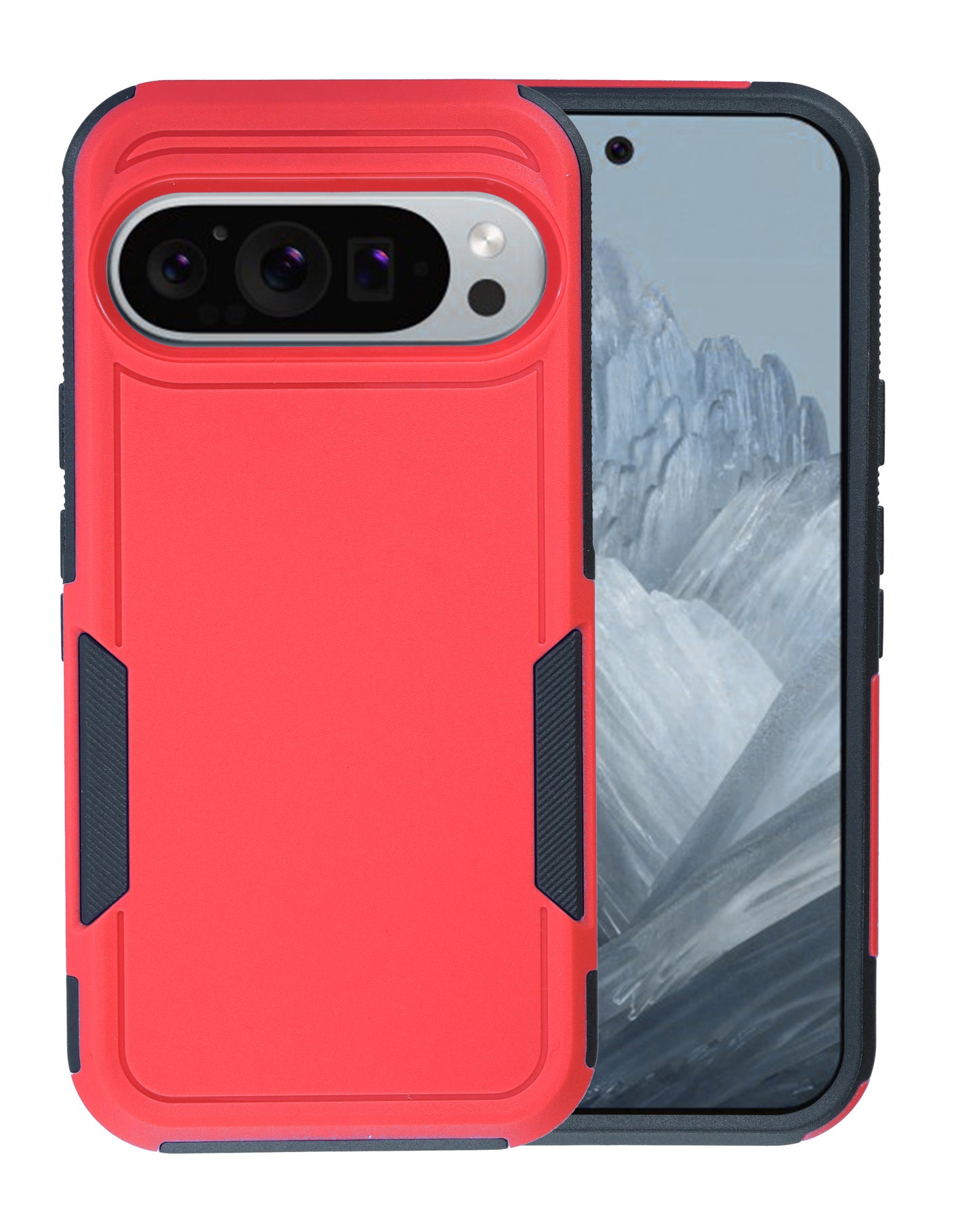 Google Pixel 10 Pro XL Dual Layers Shockproof Strong Case - RED
