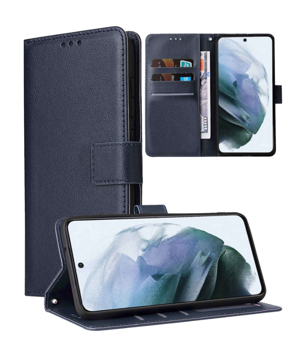 Google Pixel 9 Pro XL Leather Wallet Case with Card Slot - DARK BLUE