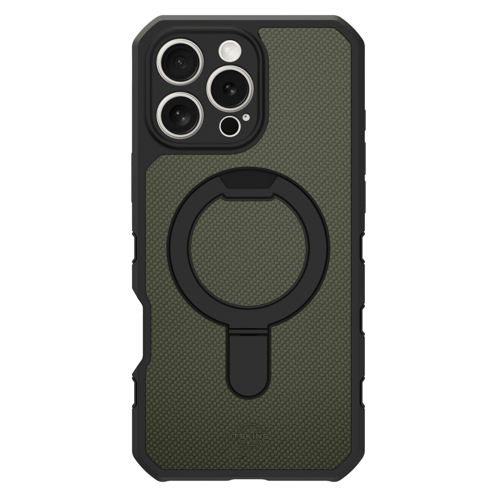 ITSKINS - Force_R Nylon MagSafe Case for Apple iPhone 16 Pro - Olive Green And Black