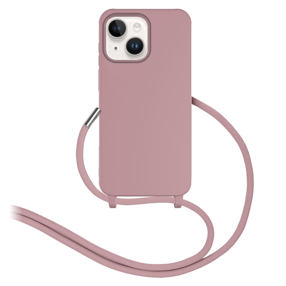 AMPD - Real Feel TPU Crossbody Strap Case for Apple iPhone 13 - Mauve