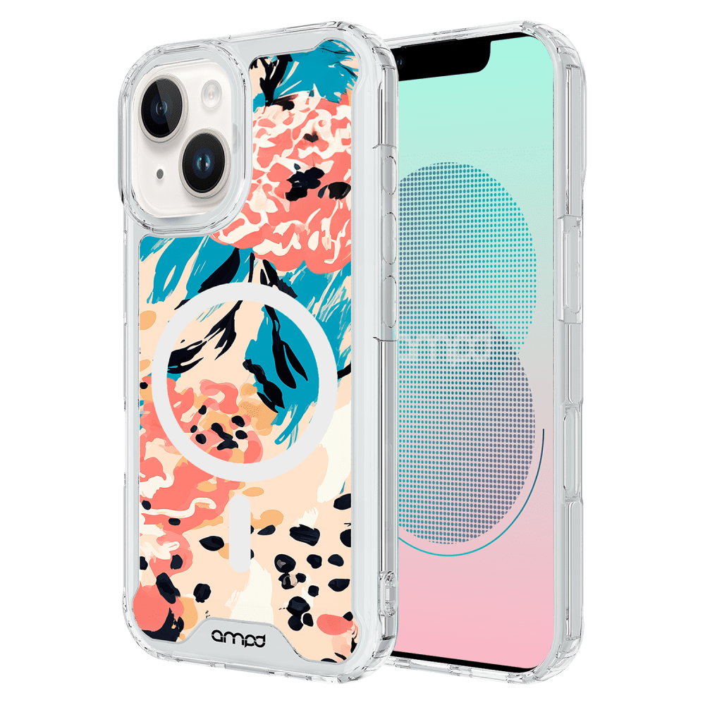 AMPD - HD Print MagSafe Case for Apple iPhone 13 - Blue Blossom