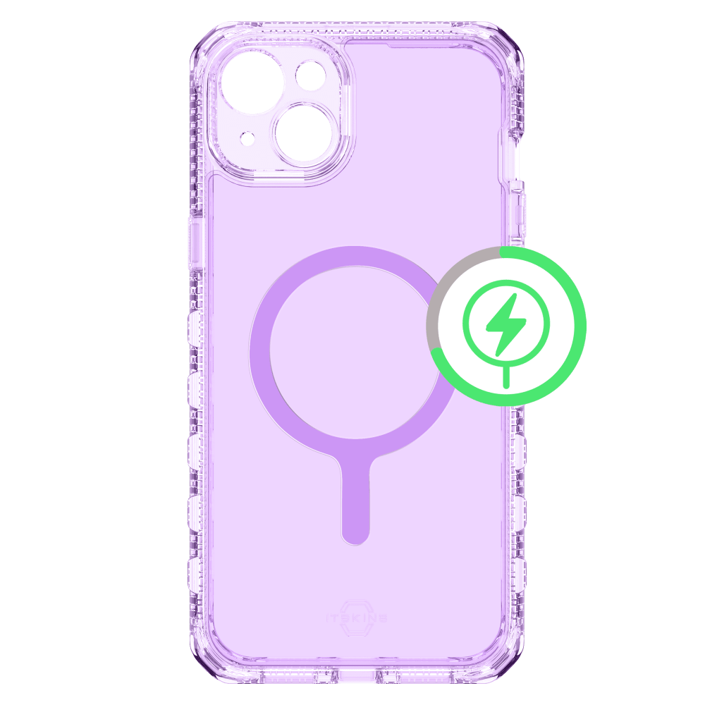 ITSKINS - Supreme_R Clear MagSafe Case for Apple iPhone 15 Plus / iPhone 14 Plus - Light Purple