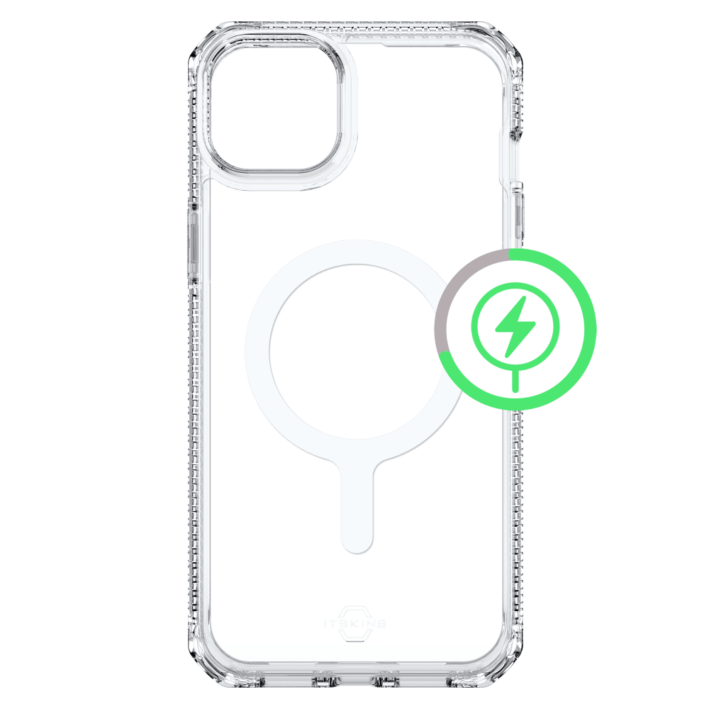 ITSKINS - Hybrid_R Clear MagSafe Case for Apple iPhone 15 Plus / iPhone 14 Plus - Transparent
