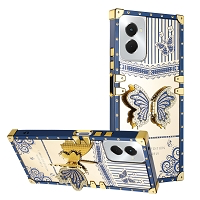 Moto G Power 5G 2024 Luxury Diamond Butterfly Stand Case Blue