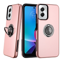 Moto G Power 5G 2024 Dual Layer Magnetic Hidden Ring Case Rose Gold