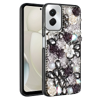 Moto G Power 5G 2024 Luxury Diamond Gem Pearl Rhinestone Case Black