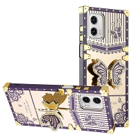 Moto G 5G 2023 Luxury Diamond Butterfly Stand Case Purple