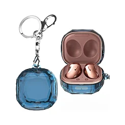 Galaxy Buds Pro / Buds 2 Pro / Buds 2 / Buds FE / Buds Live Transparent Plating Case (BLUE) with Keychain
