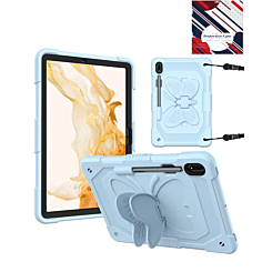 Protective Butterfly Stand Design Case - BABY BLUE for Galaxy Tab S9 / Tab S9 FE / Tab S10 FE / Tab S10 Lite