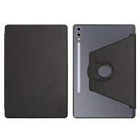 Samsung Galaxy Tab S10 Ultra Full Protection Transparent Backshell Stand Case Black
