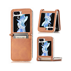Galaxy Z Flip 5 Genuine Leather Case - BROWN