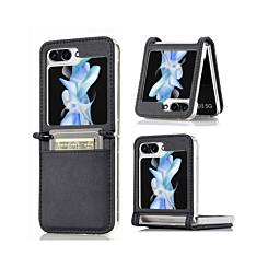 Galaxy Z Flip 5 Genuine Leather Case - BLACK