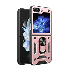 Galaxy Z Flip 5 Dual Layers Hybrid Case with Metal Ring - ROSE GOLD