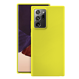 Galaxy Note 20 Soft Solid Silicone Case (Full Buttom Cover) - YELLOW