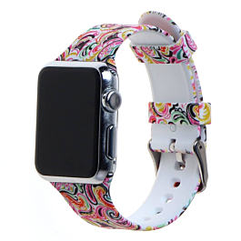iWatch (38/40/41mm) Pattern Printed Silicone Watch Band - 11