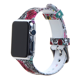 iWatch (38/40/41mm) Pattern Printed Silicone Watch Band - 14