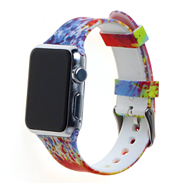 iWatch (38/40/41mm) Pattern Printed Silicone Watch Band - 15