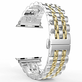 iWatch (42/44/45/49mm) Butterfly Buckle Stainless Steel Wrist Band - GOLD