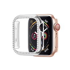 iWatch 42mm (2024) Stone PC Bumper Case with Tempered Glass - SILVER