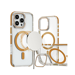 Gloss Camera Kickstand Case For 16 Pro Max- Gold