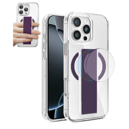 Hard Clear Case With Mag Grip For 16 Pro Max- Purple