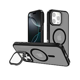 Matte Smoke With Camera Kickstand For 16 Pro Max- Black