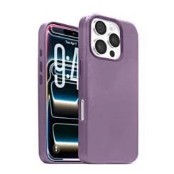 Leather Finish Case For 16 Pro Max- Purple