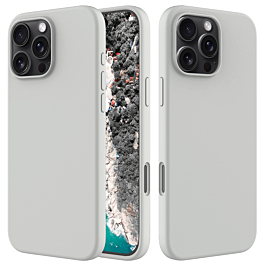 Soft Silicone Case For 16 Pro Max- Gray