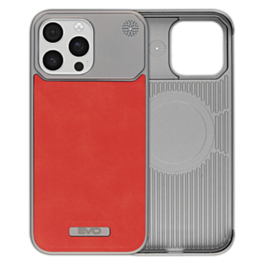 Metallic Leather Case For 16 Pro Max- Red
