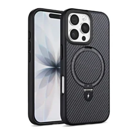 Carbon Fiber Case For 16 Pro Max- Black