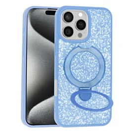 Full Glitter With MagSafe Kickstand Case For 16 Pro Max- Blue