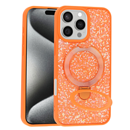 Full Glitter With MagSafe Kickstand Case For 16 Pro Max- Orange