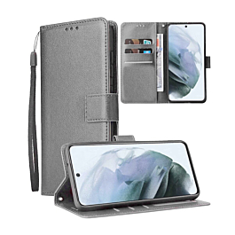 Leather Folio Case For S24 FE - Gray