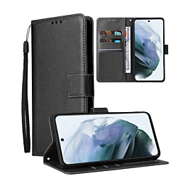 Leather Folio Case For S24 Ultra - Black