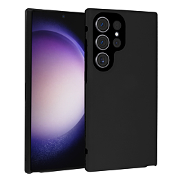Full Cover Silicone Case For S24 Ultra - Black