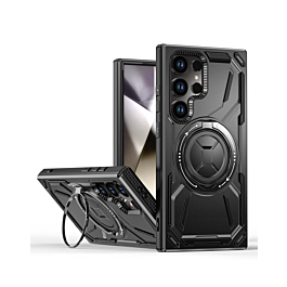 Rugged Case With MagSafe KickStand For S24 Ultra - Black
