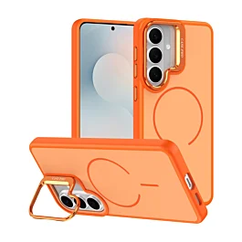Shockproof TPU Case With magsafe and Kickstand For Galaxy S26 Plus - Orange