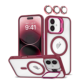Gloss MagSafe Case with camera Kickstand For iPhone 17 - Red