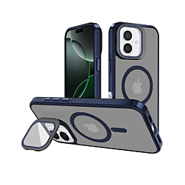 Matte Finish Case With Camera lens Kickstand For iPhone 17 - Blue