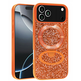Full Glitter Case With MagSafe Kickstand for iphone 17 Pro- Orange
