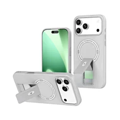 Rugged Magnetic Case With Hidden KuckStand for iphone 17 Pro Max- White