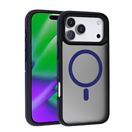 Bi Color Matte case with Magsafe for iphone 17 Pro Max - Blue