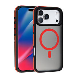 Bi Color Matte case with Magsafe for iphone 17 Pro Max - Red