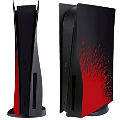 Faceplate Cover (BLACK & RED) (2 Piece Set) for PlayStation 5 Disc Edition