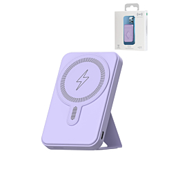 MagSafe Foldable Magnetic Power Bank (Purple) 15W Wireless / 20W PD Power Bank with USB-C (5000 mAh)