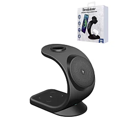 Brookstone 3-in-1 Curved Wireless Charging Station - BLACK (15W)