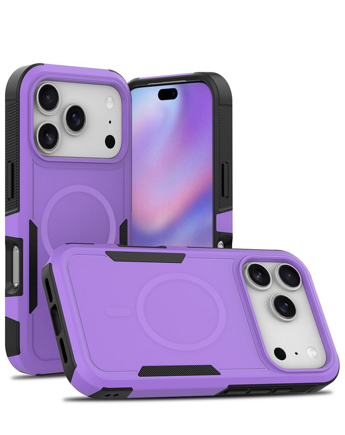 Magnetic Dual-Layer Shockproof Case for iPhone 17 Pro / 18 Pro (PURPLE)