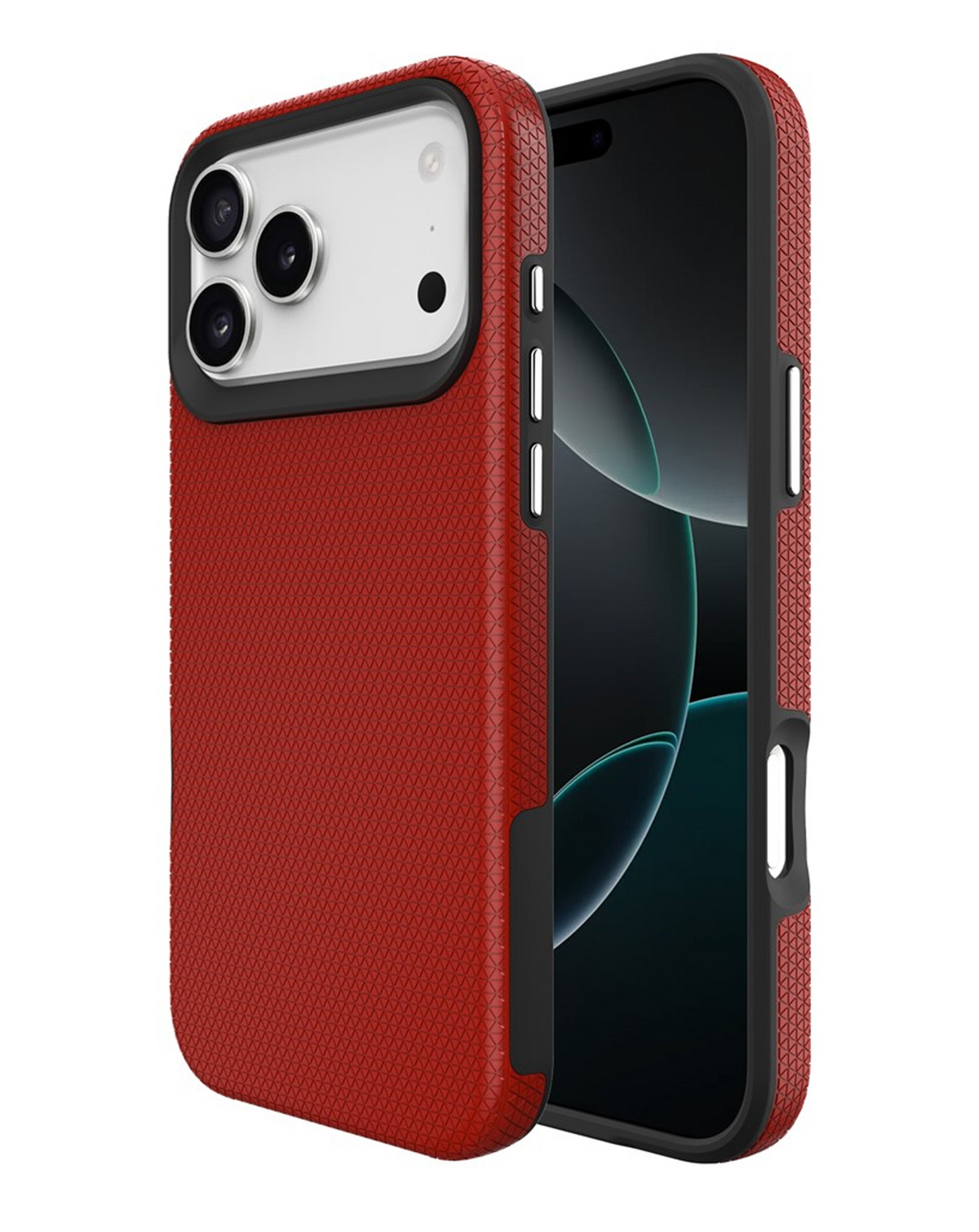 Shock Absorption Protective Dual Layer Case for iPhone 17 Pro / 18 Pro (RED)
