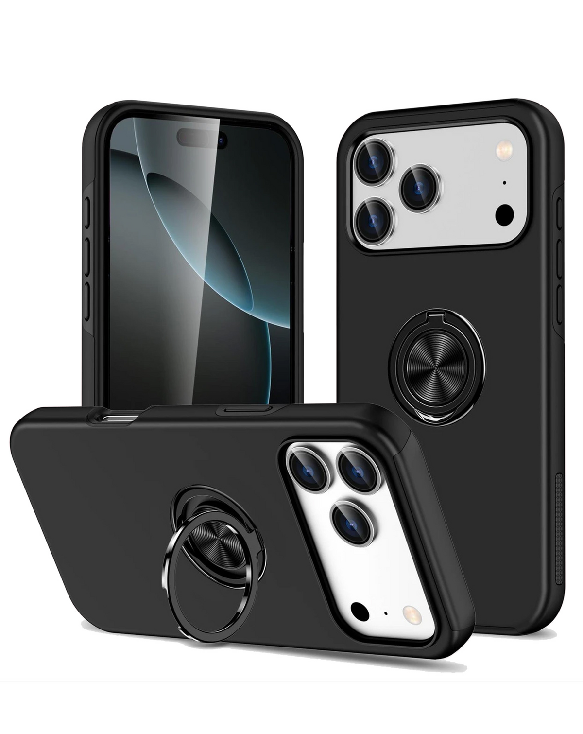Dual Layer Case with Magnetic Ring for iPhone 17 Pro / 18 Pro (BLACK)